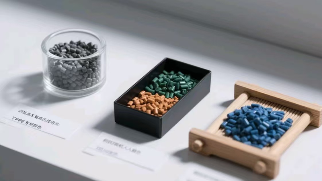 The company has developed TPE masterbatch for new energy vehicle high-voltage cables, as well as specialized TPEE and UV-resistant masterbatches for robotic drag chains.